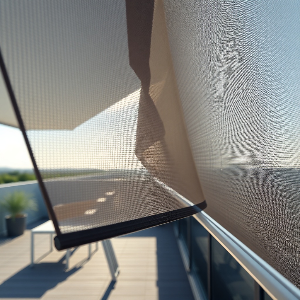 A clean photorealistic photo of a Weinor ArcTec cassette on a modern terrace