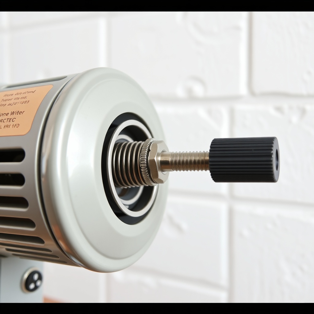 A clean photorealistic close-up of the winding mechanism of a Weinor ArcTec with a focus o